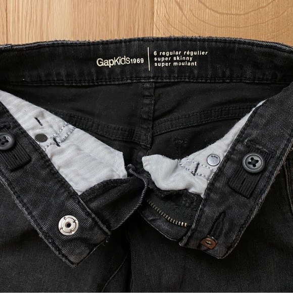 Gap Kids Sz 6 Super Skinny Jeans Black - Picture 3 of 7